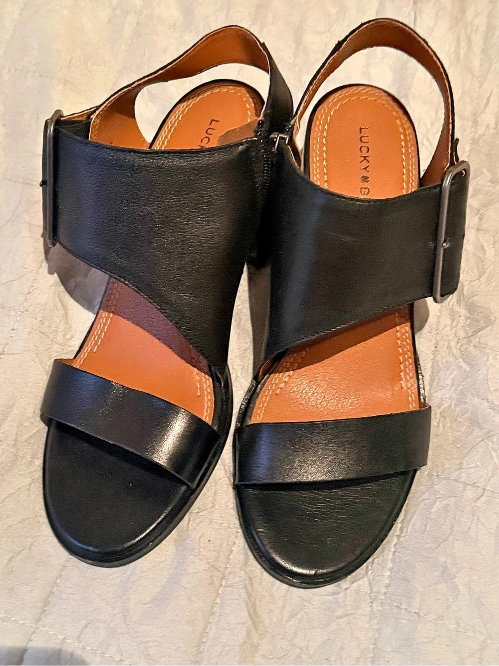 Lucky Brand Black Buckle Sandals